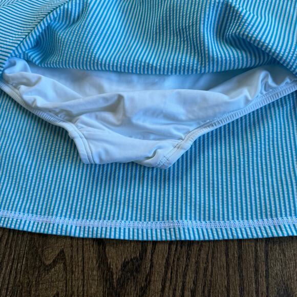 Lands End Womens Blue Striped Swim Skirt Attached Brief Suit Bottom Size 20W - Picture 6 of 9